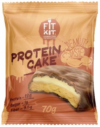 Печенье протеиновое с суфле FitKit Protein cake 70 г фото 1