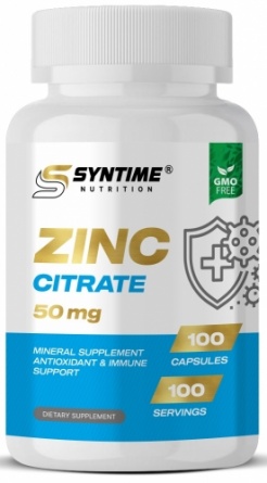 Цитрат цинка Syntime Nutrition 100 капс. фото 1